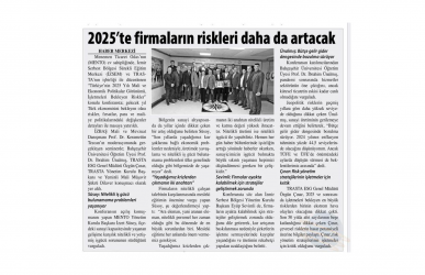 İzbaş - News From İZBAŞ - Risks for Companies Will Increase Even More in 2025